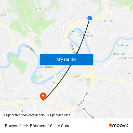 Bouyssié to Bâtiment 10 - Le Cube map