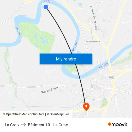 La Croix to Bâtiment 10 - Le Cube map