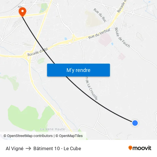 Al Vigné to Bâtiment 10 - Le Cube map