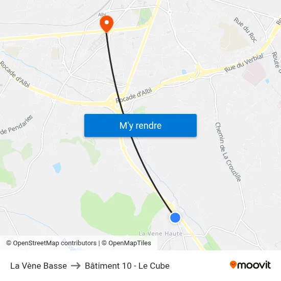 La Vène Basse to Bâtiment 10 - Le Cube map