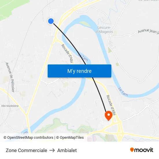 Zone Commerciale to Ambialet map