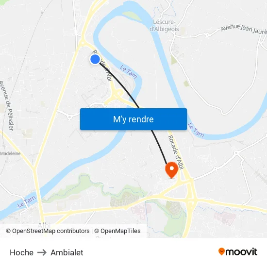 Hoche to Ambialet map