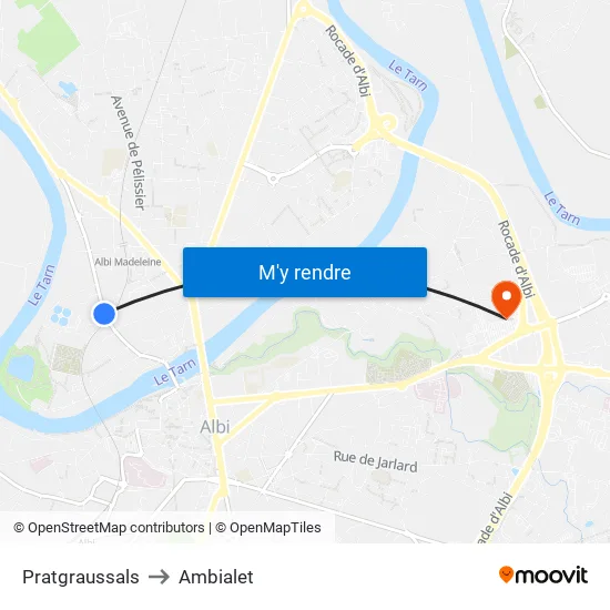 Pratgraussals to Ambialet map