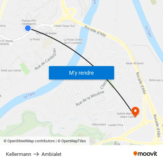 Kellermann to Ambialet map