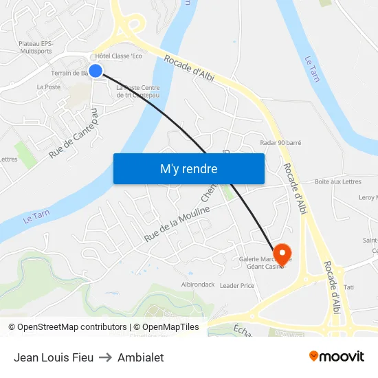 Jean Louis Fieu to Ambialet map