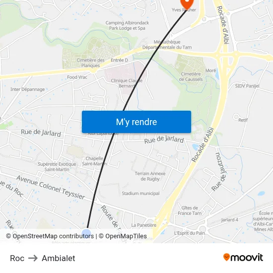 Roc to Ambialet map