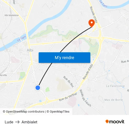 Lude to Ambialet map
