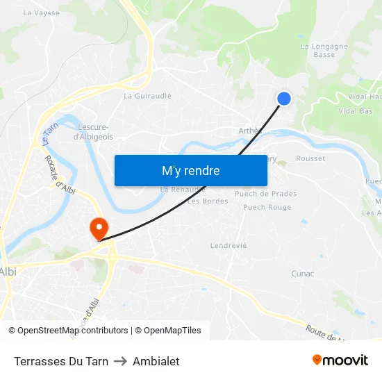 Terrasses Du Tarn to Ambialet map