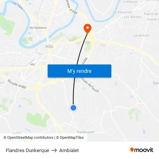 Flandres Dunkerque to Ambialet map