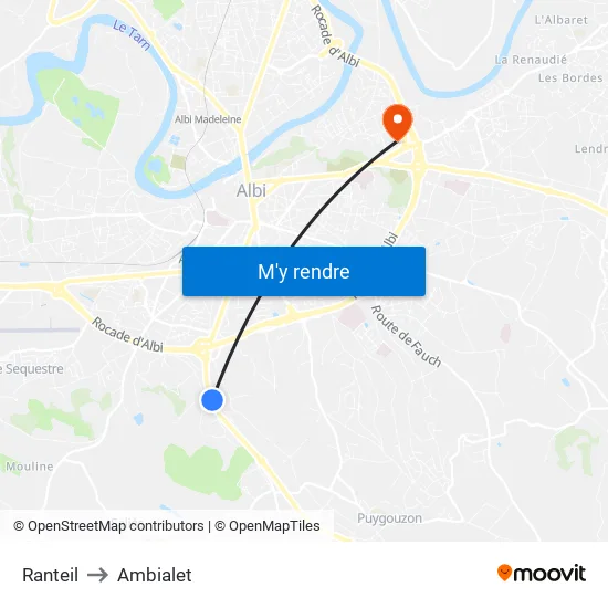 Ranteil to Ambialet map