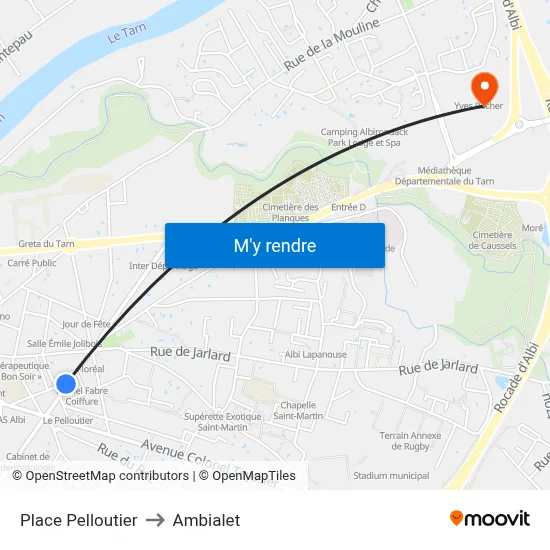 Place Pelloutier to Ambialet map