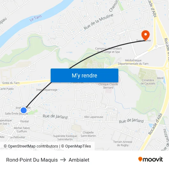 Rond-Point Du Maquis to Ambialet map