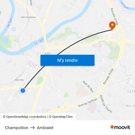 Champollion to Ambialet map