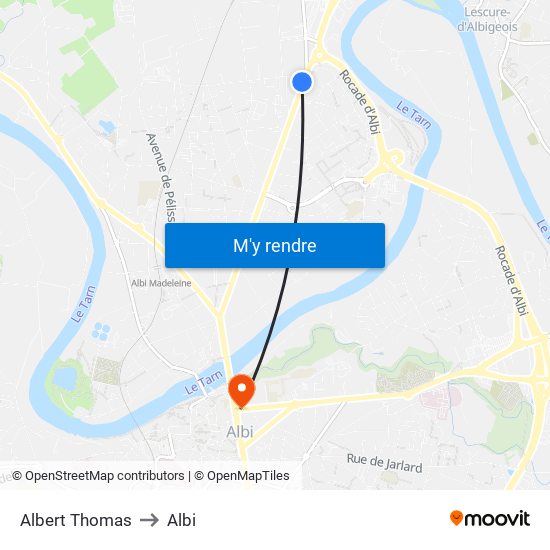 Albert Thomas to Albi map