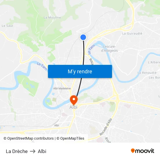 La Drèche to Albi map