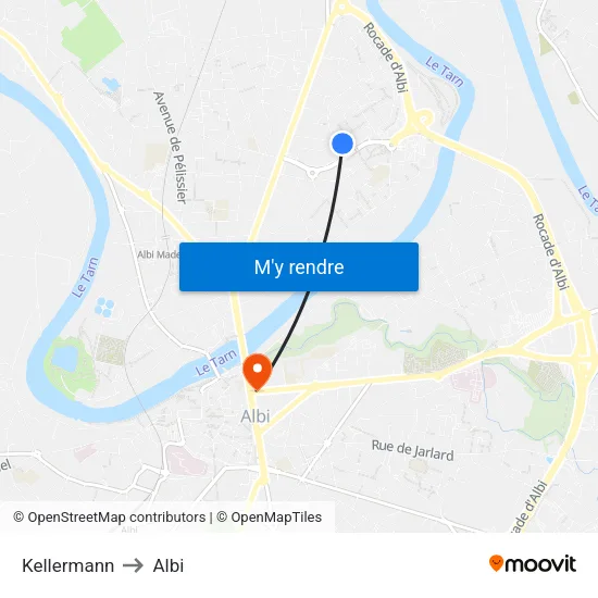 Kellermann to Albi map
