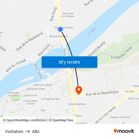 Visitation to Albi map