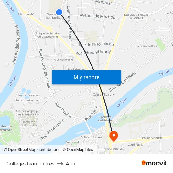 Collège Jean-Jaurès to Albi map