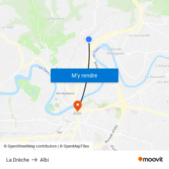 La Drèche to Albi map
