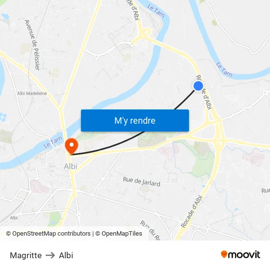 Magritte to Albi map