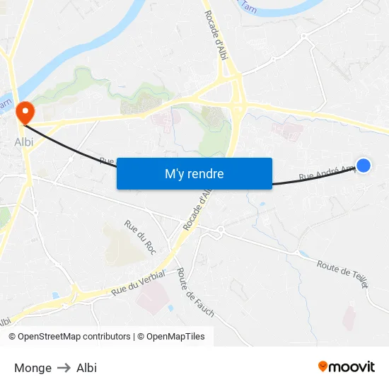 Monge to Albi map