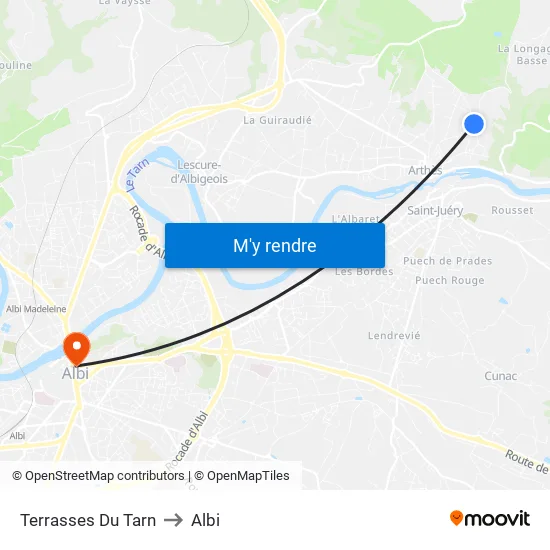 Terrasses Du Tarn to Albi map