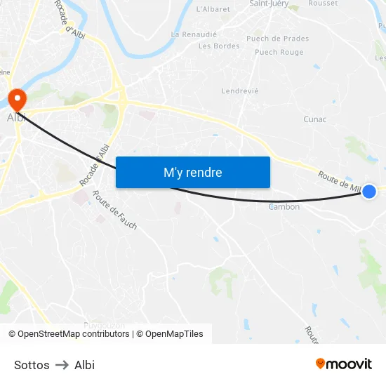 Sottos to Albi map