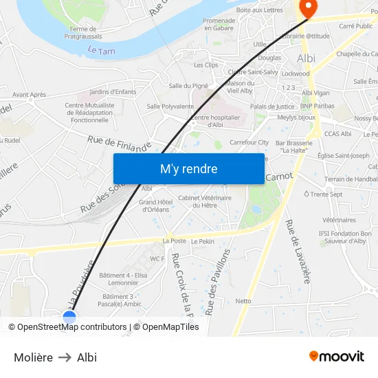 Molière to Albi map