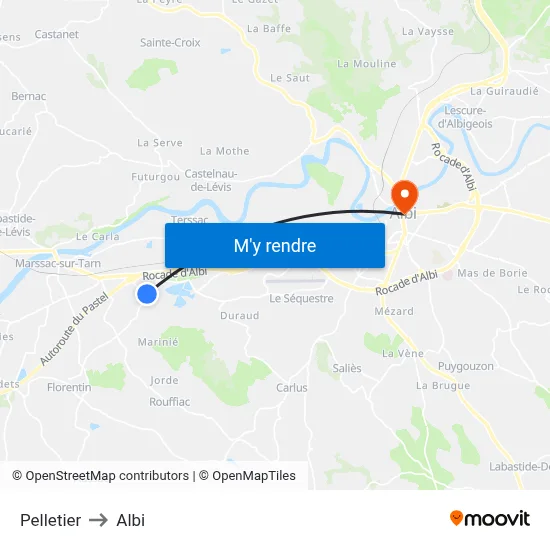 Pelletier to Albi map