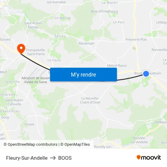 Fleury-Sur-Andelle to BOOS map