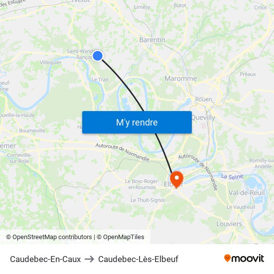 Caudebec-En-Caux to Caudebec-Lès-Elbeuf map