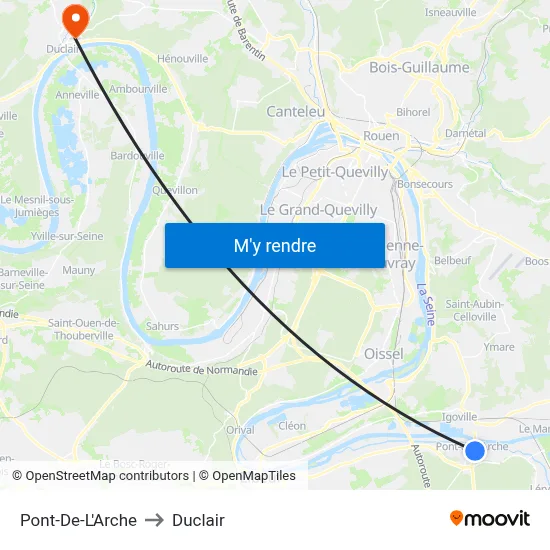 Pont-De-L'Arche to Duclair map
