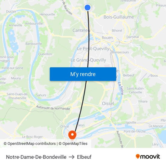 Notre-Dame-De-Bondeville to Elbeuf map