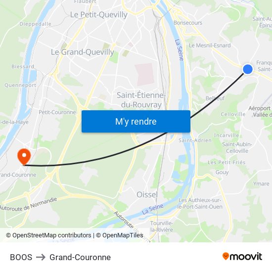 BOOS to Grand-Couronne map