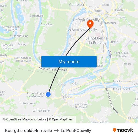 Bourgtheroulde-Infreville to Le Petit-Quevilly map