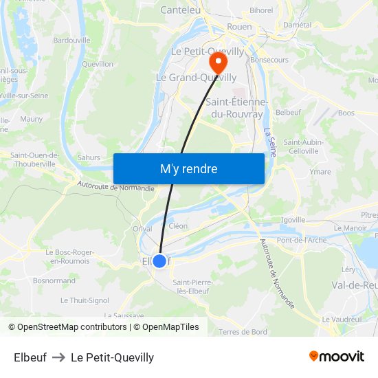 Elbeuf to Le Petit-Quevilly map