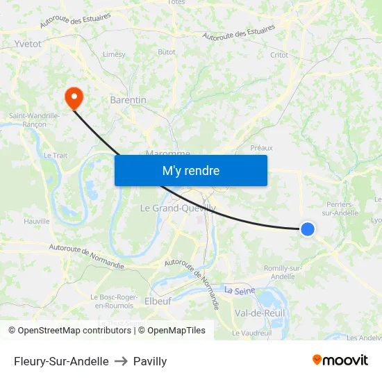 Fleury-Sur-Andelle to Pavilly map