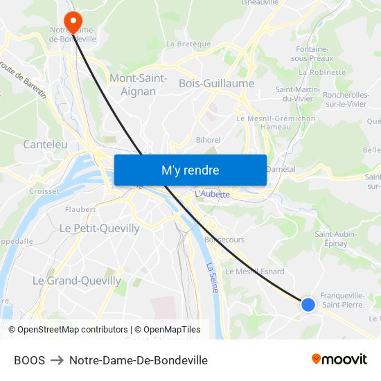 BOOS to Notre-Dame-De-Bondeville map