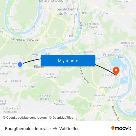 Bourgtheroulde-Infreville to Val-De-Reuil map
