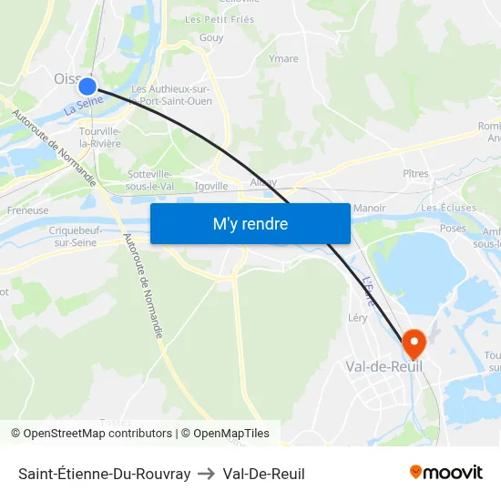 Saint-Étienne-Du-Rouvray to Val-De-Reuil map