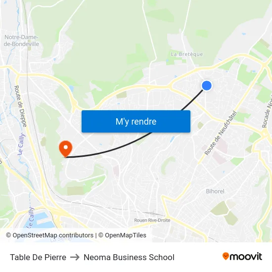 Table De Pierre to Neoma Business School map