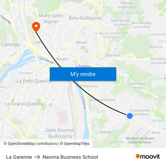 La Garenne to Neoma Business School map