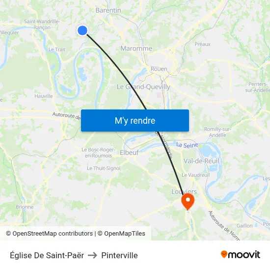 Église De Saint-Paër to Pinterville map