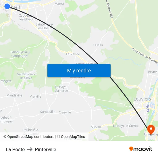 La Poste to Pinterville map