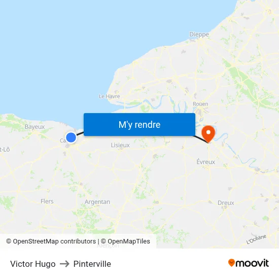 Victor Hugo to Pinterville map