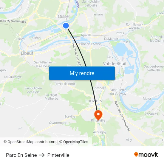 Parc En Seine to Pinterville map