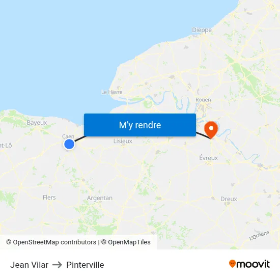 Jean Vilar to Pinterville map