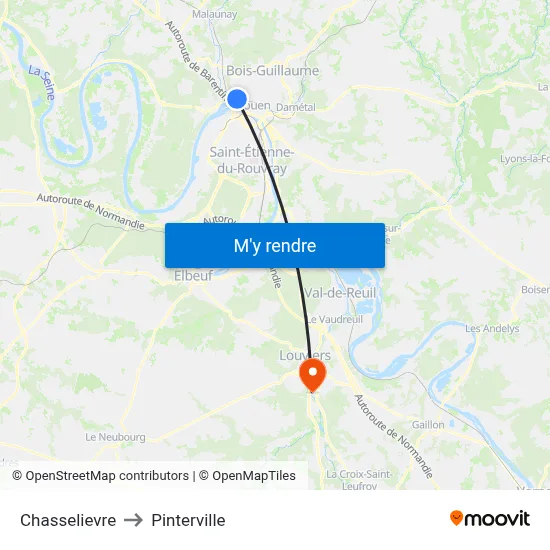 Chasselievre to Pinterville map