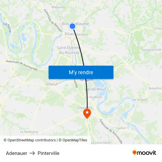 Adenauer to Pinterville map