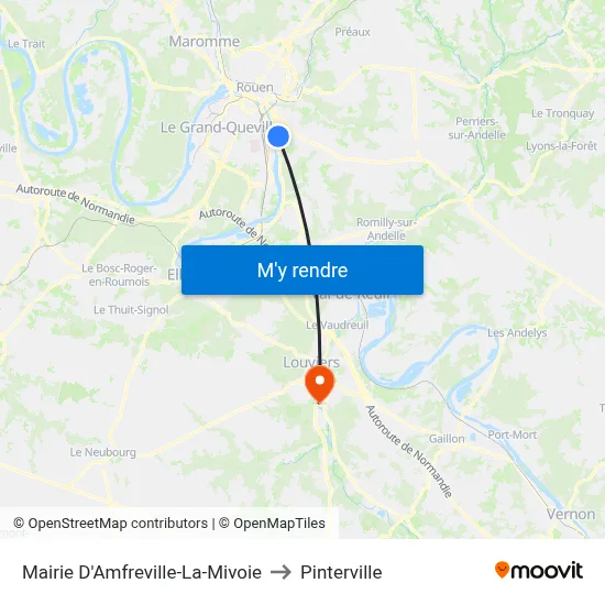 Mairie D'Amfreville-La-Mivoie to Pinterville map